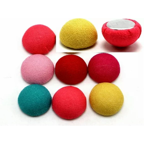 U8MO 50 Mixed Plain Color Flatback Fabric Covered Buttons Cabochon Various Shape-Half Ball 12mm