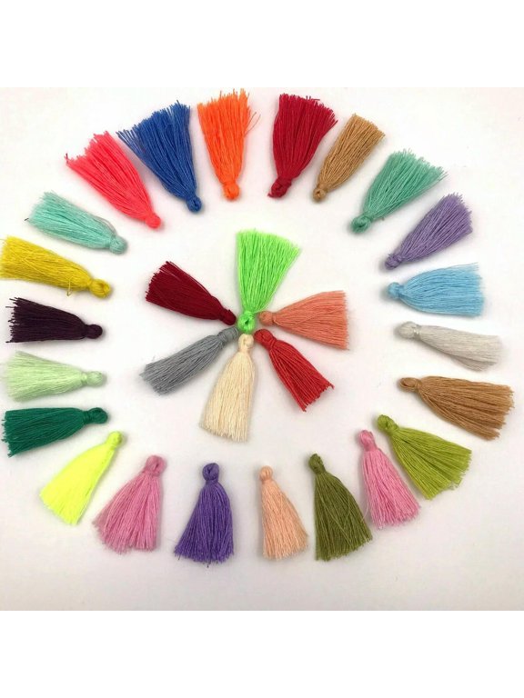 50 Pcs Mini Cotton Thread Earring Tassels 30mm Decoration Pendant Earrring Key