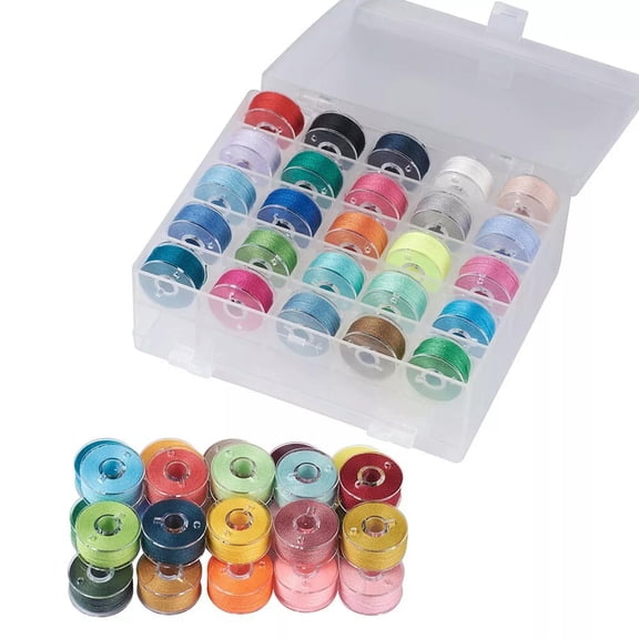 U8MO 50 Roll 402 Polyester Sewing Thread DIY Crafting Cord With Plastic Bobbins 0.1mm