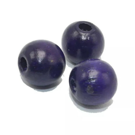 U8MO 50 Round Wood Beads 16mm Large Wooden Beads Color for Choice Jewelry Craft DIY-Dark Purple