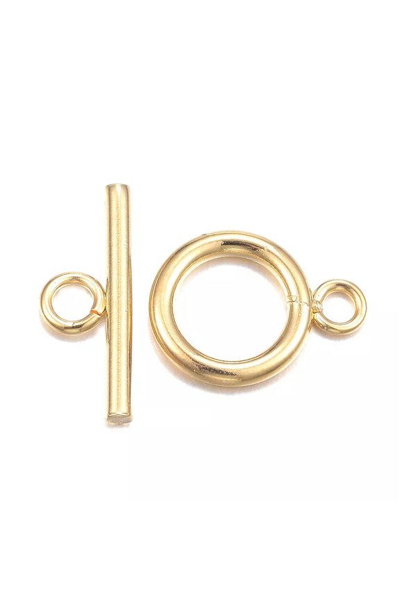 50 Set 304 Stainless Steel Toggle Clasps Golden For Bracelet Necklace Making