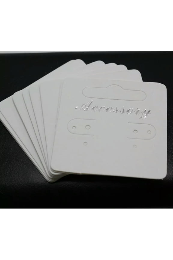 50 White Jewelry Earring Display Hanging Holder Cards 2"X2"