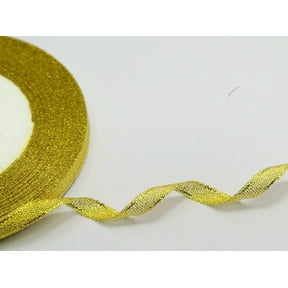 U8MO 50 Yards 1/4" (6mm) Gold Luster Metallic Ribbon Wedding Christmas Crafts