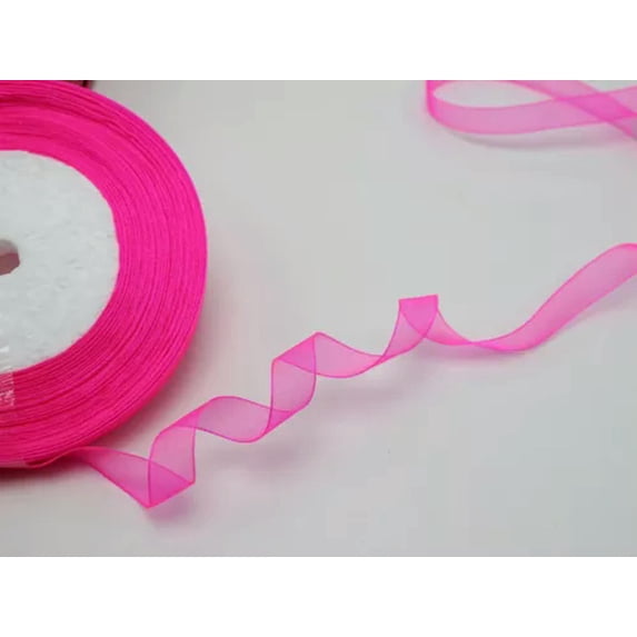 U8MO 50 Yards 3/8" (10mm) Wedding Crafts Sheer Organza Ribbon Pick Your Color-Rose Pink