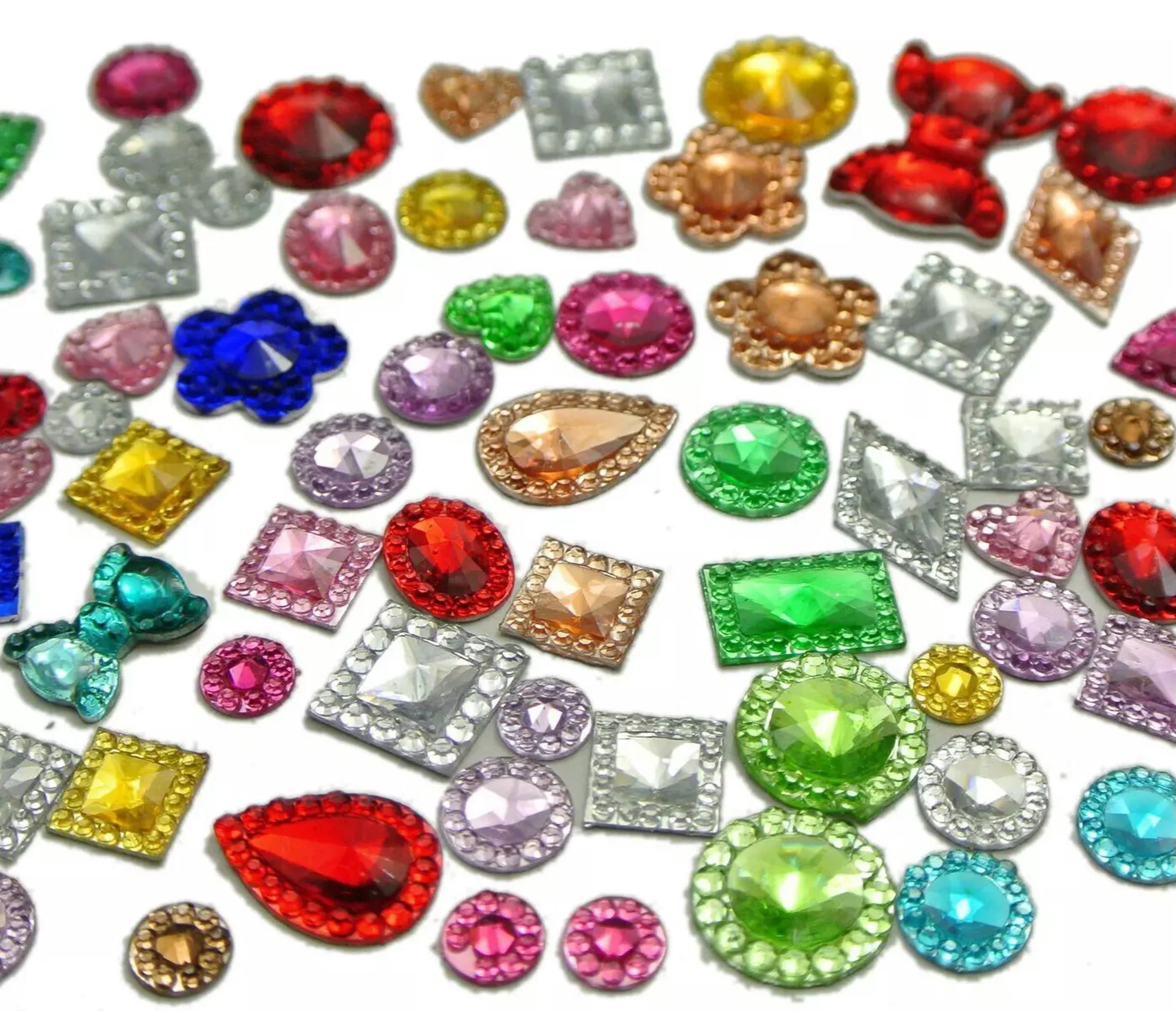 U8MO 500 Assorted Flatback Acrylic Rhinestone Gems Rivoli Center Mixed ...