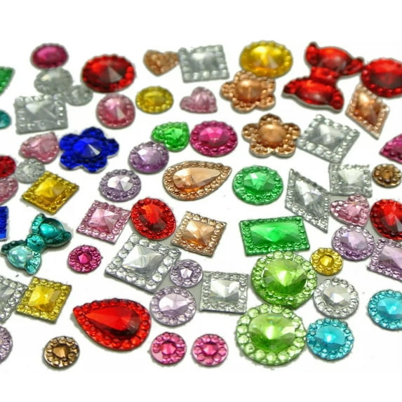 U8MO 500 Assorted Flatback Acrylic Rhinestone Gems Rivoli Center Mixed Color