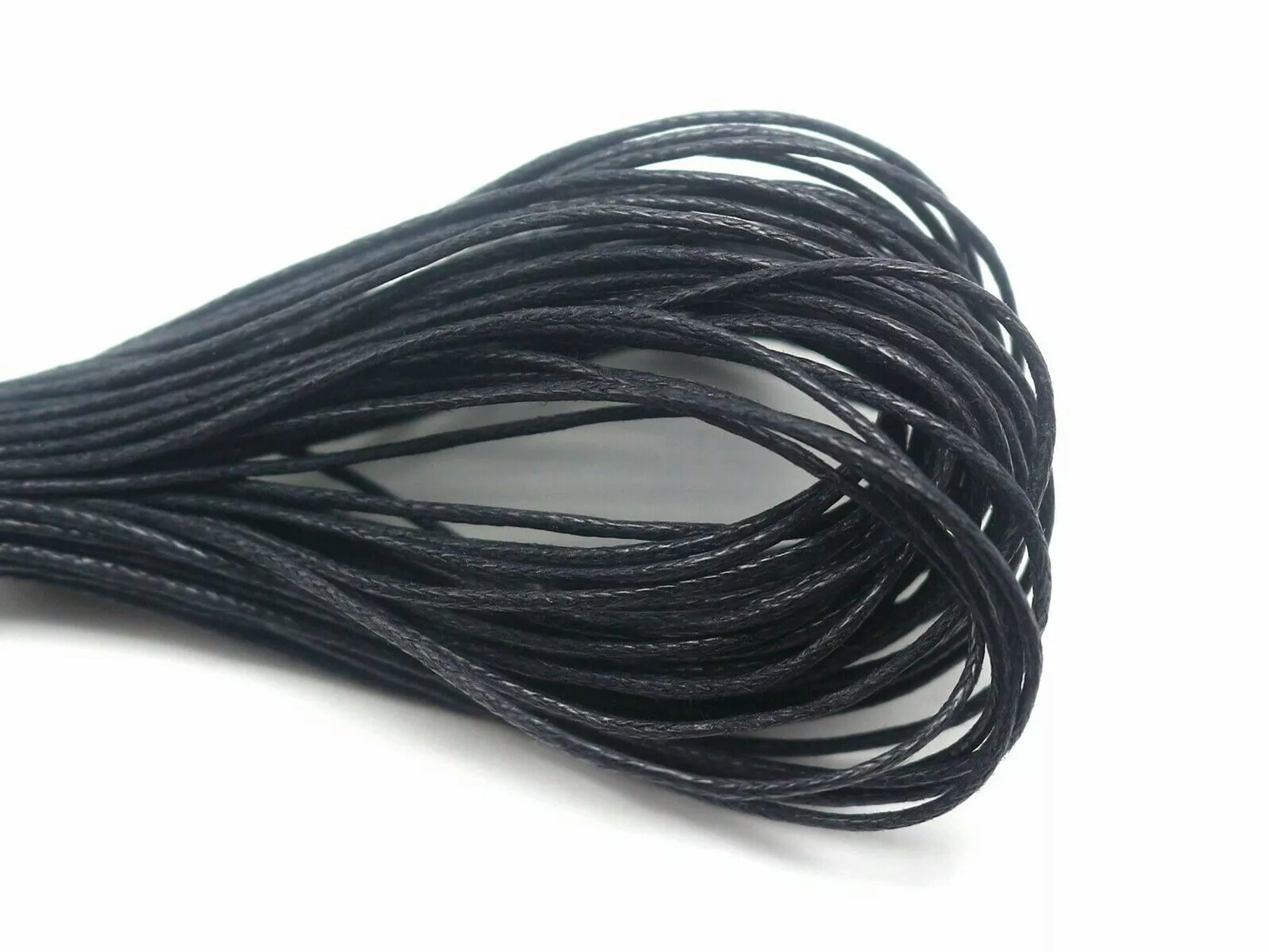U8MO 500 Meters Black Waxed Cotton Beading Cord 1mm for Bracelet Necklace