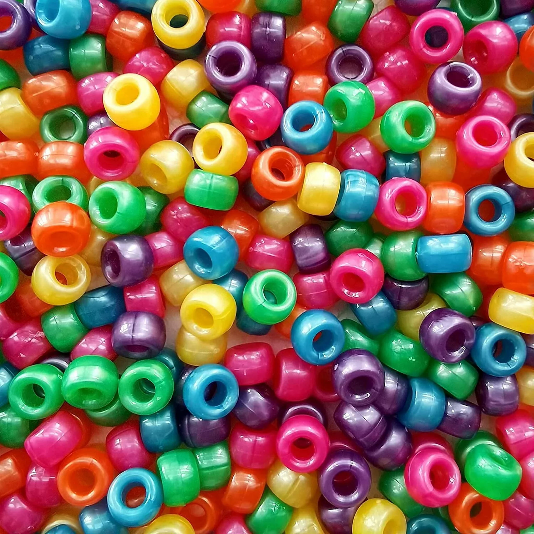 U8MO 500 Pearl Pony Beads Acrylic Assorted Colors BULK Lot Wholesale Set Jewelry
