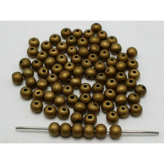 U8MO 500 Round Wood Beads 8mm Wooden Spacer Beads Jewelry Making Color Choice-Gold