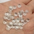 thumbnail image 1 of U8MO 500 pcs Filigree Flower 9mm Bead Caps End Caps for Craft DIY Jewelry Making-Silver, 1 of 9