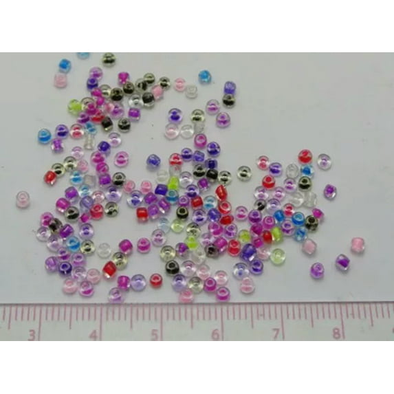 U8MO 5000 Glass Beads 2mm(10/0) Colour lined inside + Storage Box Jewelry Making-Mixed Colour