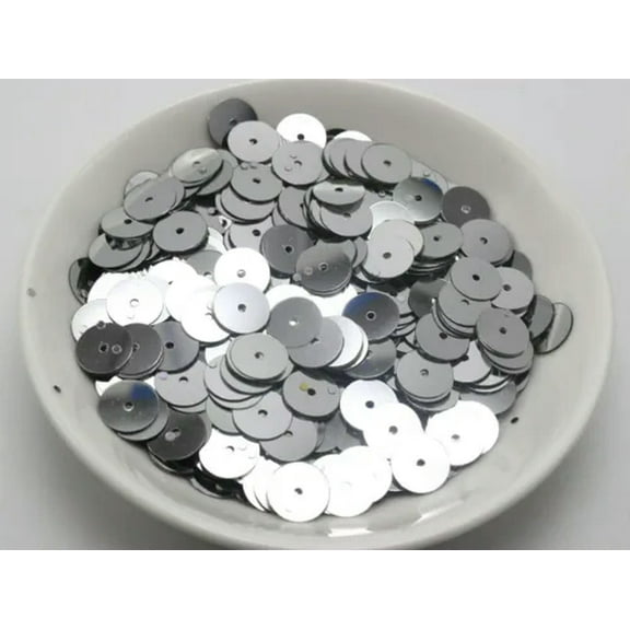 U8MO 5000 Metallic Color 6mm Flat Round loose sequins Paillettes sewing Wedding craft-Silver