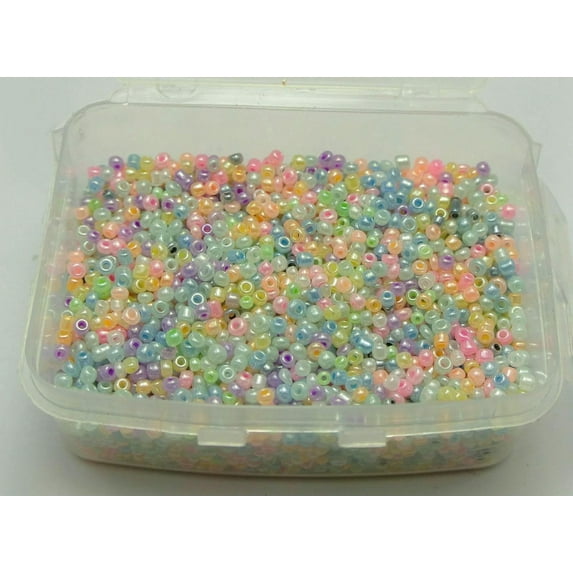 U8MO 5000 Mixed Color Ceylon Pearl Glass Beads 2mm (10/0) + Storage Box