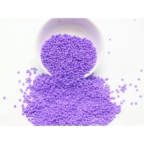 U8MO 5000 Opaque Rocailles Glass Beads 2mm (10/0) + Storage Box Jewelry Making-Purple