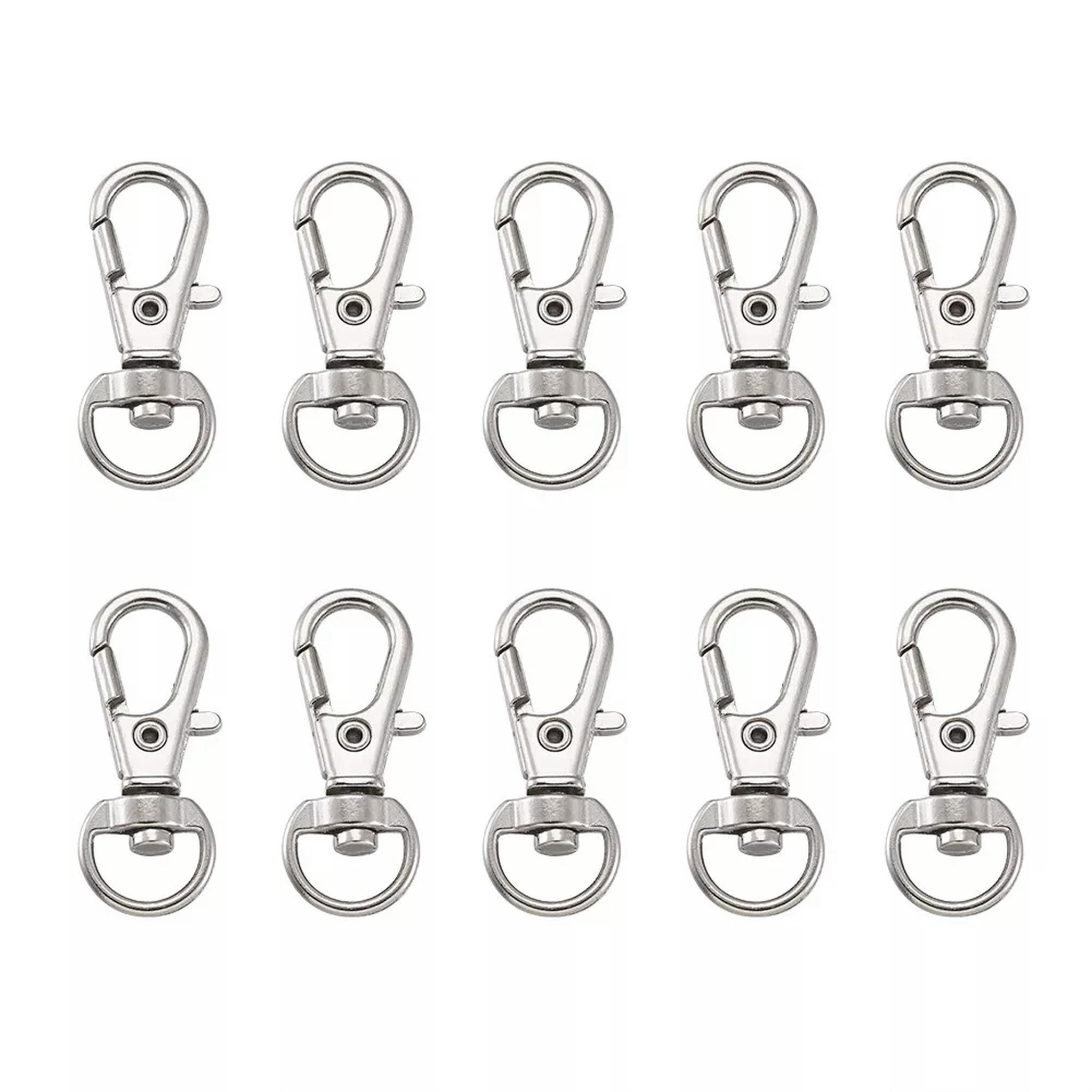 U8MO 500PC Alloy Swivel Lobster Claw Clasps Snap Hook Jewelry Making Platinum 32X13mm