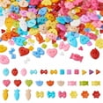 thumbnail image 1 of U8MO 500pc 2-hole Plastic Buttons Cute Flower Bowknot Heart Sewing Buttons 5.5~24.5mm, 1 of 8