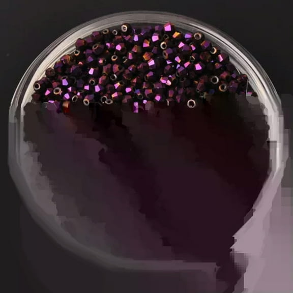 U8MO 500pc 3mm Bicone Faceted Crystal Glass Loose Spacer Beads lot for Jewelry Making-Metal Purple