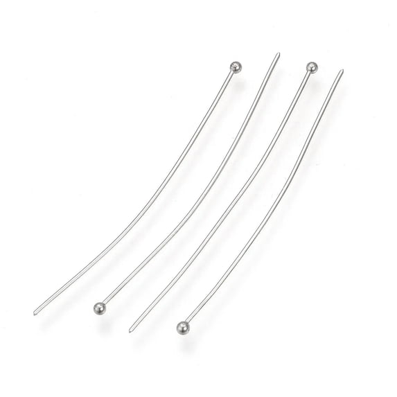 U8MO 500pcs 304 Stainless Steel Ball Headpins Smooth 21 Gauge Findings 1.2 Inch Craft