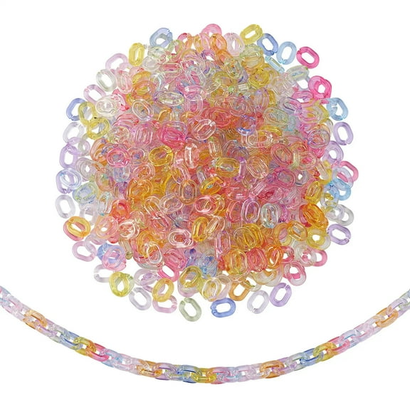 U8MO 500x Candy Transparent Plastic Linking Rings Quick Link Connectors for DIY Chain