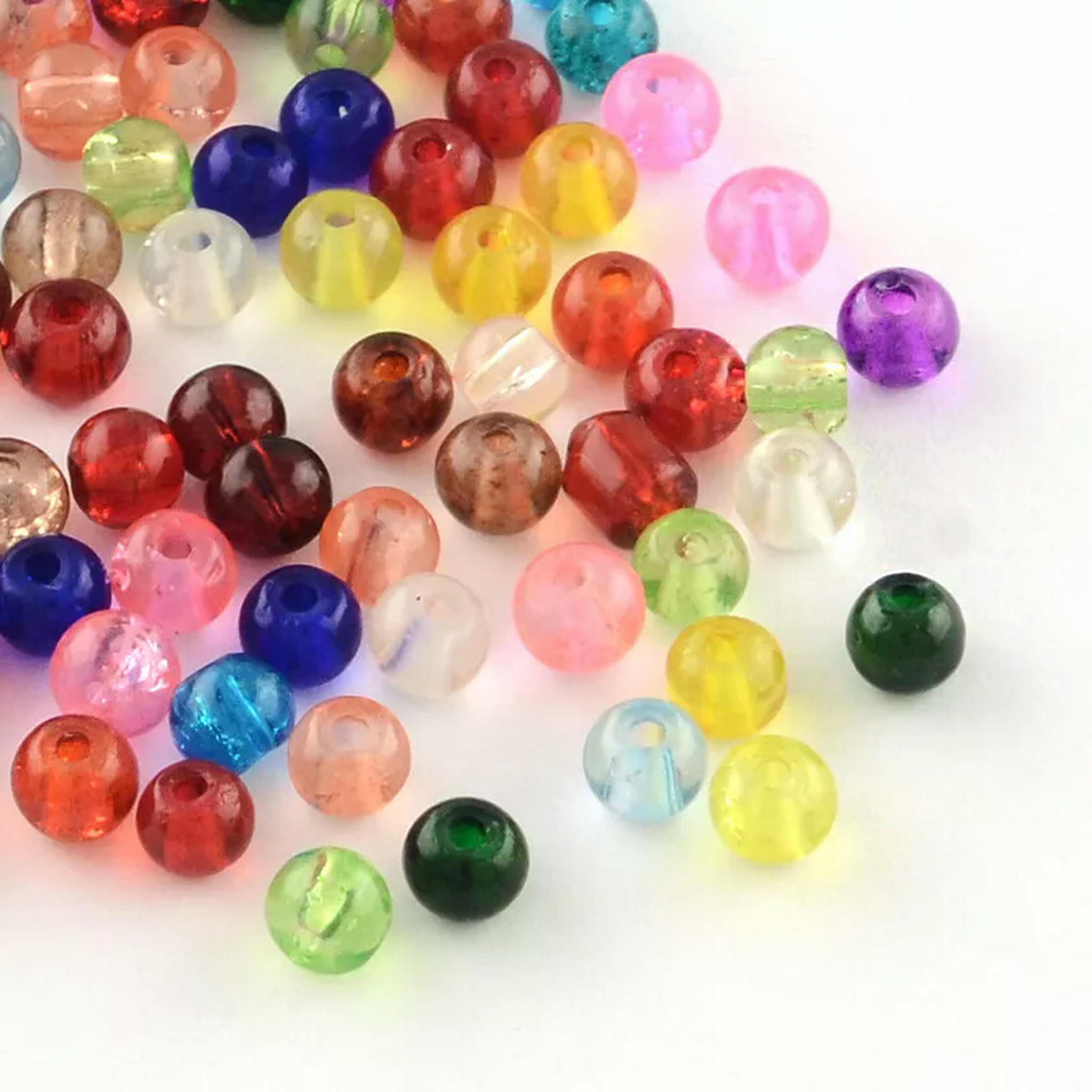 U8MO 500x Random Transparent Colorful Crackle Crystal Glass Beads Jewelry Making