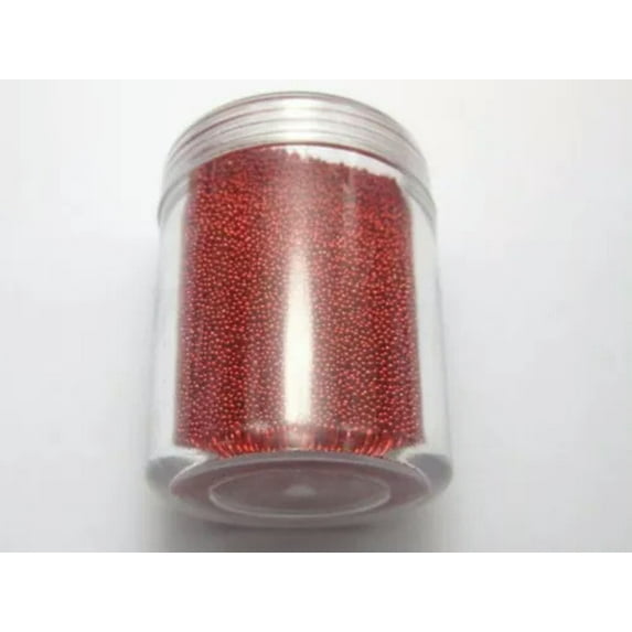 U8MO 50Gram Glass Nail Art Caviar Beads Microbeads No-hole Storage Box Colour Choice-Red