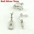 thumbnail image 1 of U8MO 50Pcs Clip On Snap Dangle Earring Hooks Lever Back With Hole Jewelry Findings-Dull Silver Tone, 1 of 9