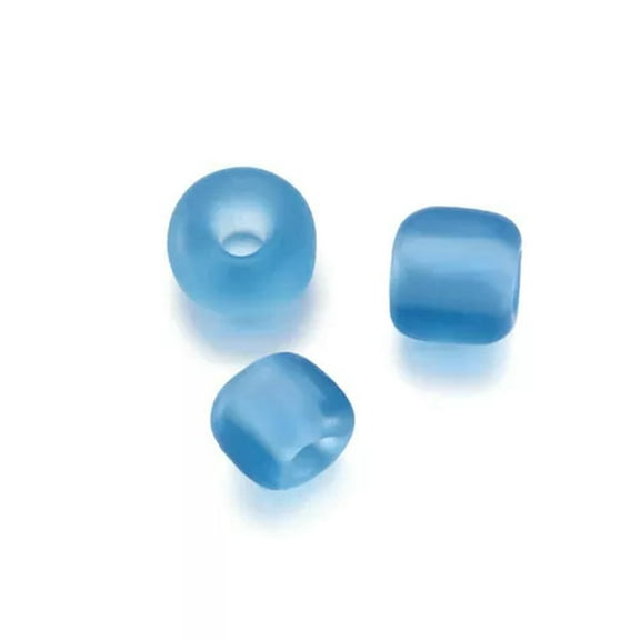 U8MO 50g Frosted Glass Spacer Beads Round Tiny Loose Beads Beading Crafting 2~4mm-Sky Blue-4mm, 495pcs/50g