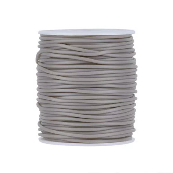 U8MO 50m/roll Hollow Pipe PVC Tubular Rubber Cord Thread Wrapping Stringing Spool 2mm-Gray