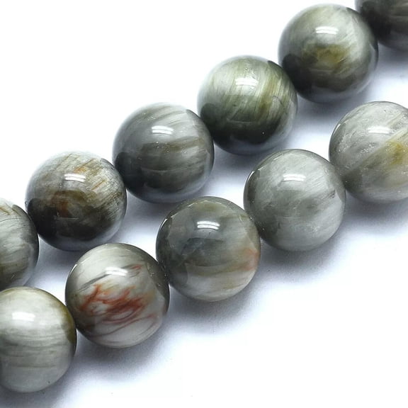 U8MO 50pc Natural Eagle Eye Stone Round Beads Smooth Mini Gems Loose Spacer Beads 8mm