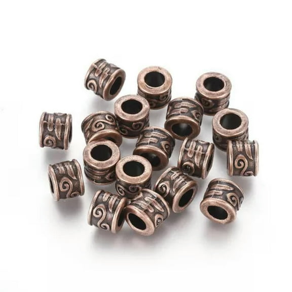 U8MO 50pc Tibetan Alloy Europea Large Hole Beads Metal Mini Spacer Beads Craft 8~10mm-#2