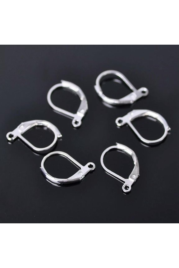 50pcs 14x12mm Silver French Earring Hooks Clasps DIY Earring Making Findings