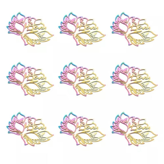 U8MO 50pcs 201 Stainless Steel Filigree Joiners Links Multi-color Pendants 23~45.5mm-Mask