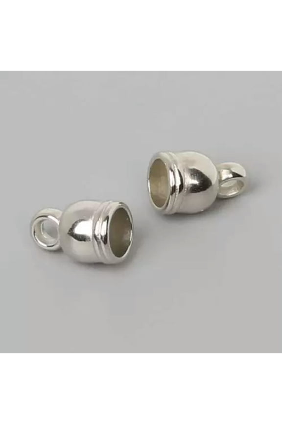 50pcs 6x9mm 7x11mm 8x13mm 10x14mm Crimp Beads Coil Cord End Caps fit Jewelry-Silver 6x9mm