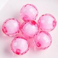 thumbnail image 1 of U8MO 50pcs Round 92 Facets Colorful Acrylic Plastic Loose Beads Lot DIY Jewelry-Pink-12mm, 1 of 8