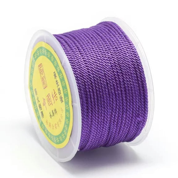 U8MO 54.68 yards/Roll 1.5~2mm Nylon Threads Milan Twisted Cords Jewelry Craft Threads-Dark Violet