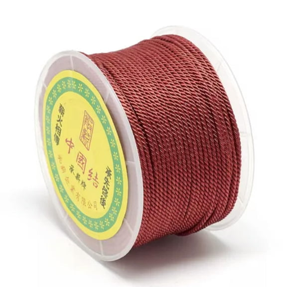 U8MO 54.68 yards/Roll 1.5~2mm Nylon Threads Milan Twisted Cords Jewelry Craft Threads-FireBrick