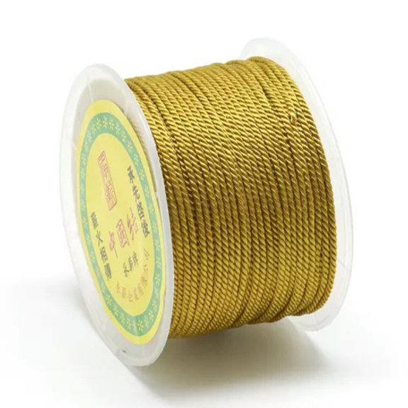 U8MO 54.68 yards/Roll 1.5~2mm Nylon Threads Milan Twisted Cords Jewelry Craft Threads-Goldenrod
