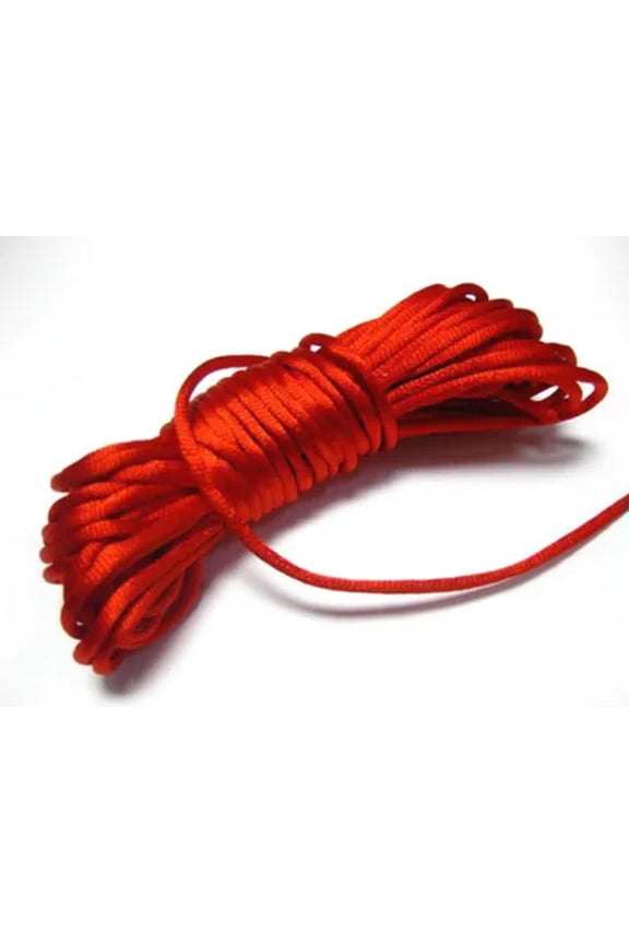 55 Yards Chinese Satin Silk Knot Cord 3mm RATTAIL Thread Rope Necklace Craft-Red