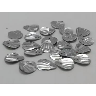U8MO 580 Large Shell Loose sequins Paillettes 20mm Top Hole Sewing Wedding Color-Silver