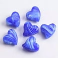 thumbnail image 1 of U8MO 5PCS 18mm Heart Shape Handmade Lampwork Glass Loose Beads for Jewelry Making-Deep Blue, 1 of 4