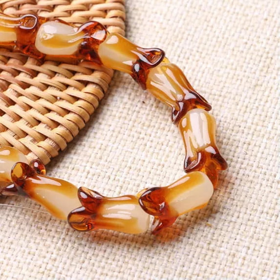 U8MO 5PCS 20x10mm Cabbage Handmade Lampwork Glass Loose Beads lot for Jewelry Making-Brown