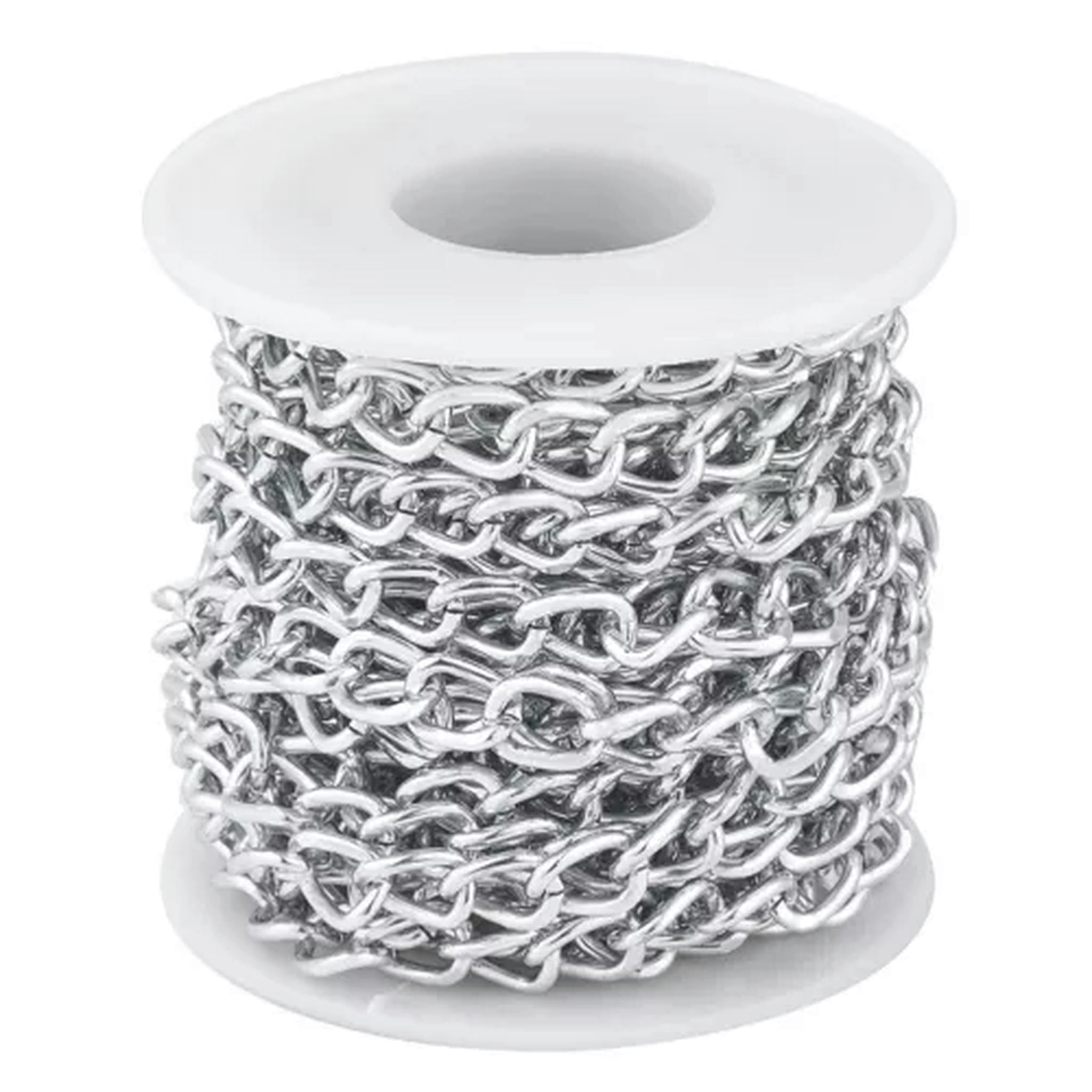 U8MO 5m/Roll Aluminium Twisted Curb Chains Unwelded Chain With Spool ...