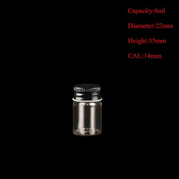 U8MO 5ml~14ml Glass Vial Jars Bottle Crafts With Black Aluminum Lid DIY-22*35mm 6ml