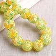thumbnail image 1 of U8MO 5pcs 12mm Handmade Flower Round Lampwork Glass Charm Loose Beads DIY Jewelry-Light Green, 1 of 6
