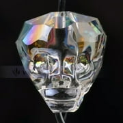 U8MO 5pcs 14mm Skull Head Faceted Crystal Glass Charm Loose Beads for Jewelry Making-Rose Green-5pcs