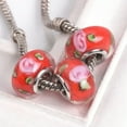thumbnail image 1 of U8MO 5pcs 14x9mm Murano Lampwork Glass Handmade European Charms Big Hole Beads DIY-26# Red, 1 of 9