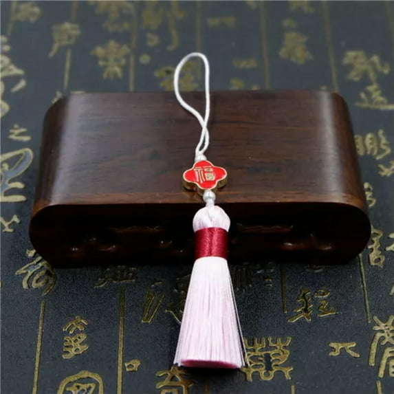 U8MO 5pcs 5cm Tassel Trim Craft Chinese knot Tassels Pendant for bookmark HanFu-Pink-5pcs