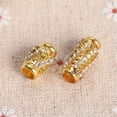 thumbnail image 1 of U8MO 5pcs Cylinder Tube Copper Alloy Metal Crystal Glass Rhinestones Big Hole Beads-15x8mm-Gold, 1 of 5