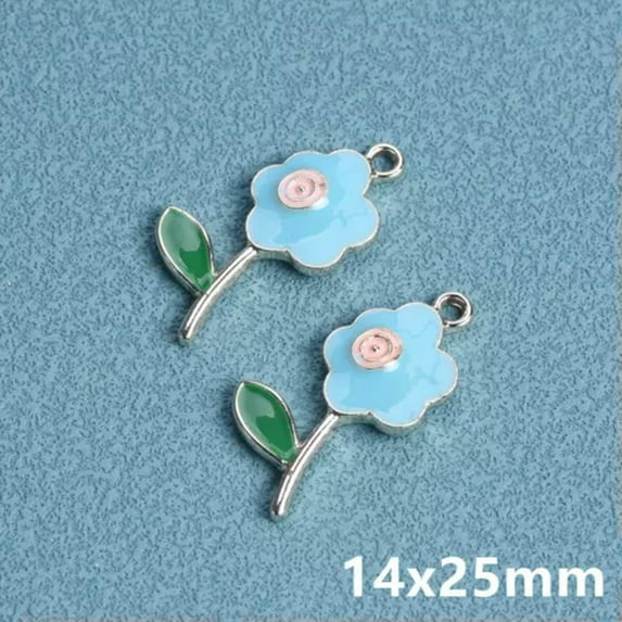 U8MO 5pcs Enamel Metal Loose Dangle Drop Pendants Beads Charms For Jewelry Making-62433