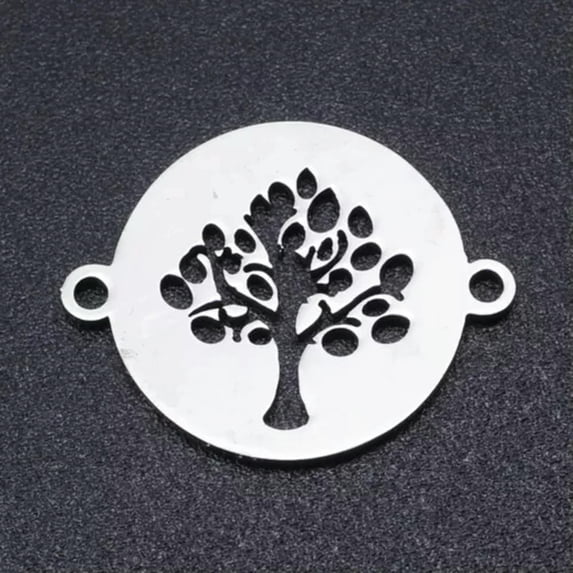 U8MO 5pcs Mixed 201 Stainless Steel Pendants Mini Cute Metal Charms Crafting 9.5~32mm-Flat Round-19x15x1mm